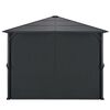 vidaXL Gazebo com cortinas Alum&iacute;nio 3x3 m preto