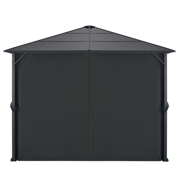 vidaXL Gazebo com cortinas Alum&iacute;nio 3x3 m preto