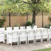 vidaXL Conjunto de Jantar para Jardim 15 pcs Branco Rattan Polt