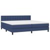 vidaXL Cama box spring c/ colch&atilde;o e LED 200x200 cm tecido azul