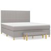 vidaXL Cama com molas/colch&atilde;o 160x200 cm tecido cinzento-claro