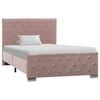 vidaXL Estrutura de cama 100x200 cm veludo rosa