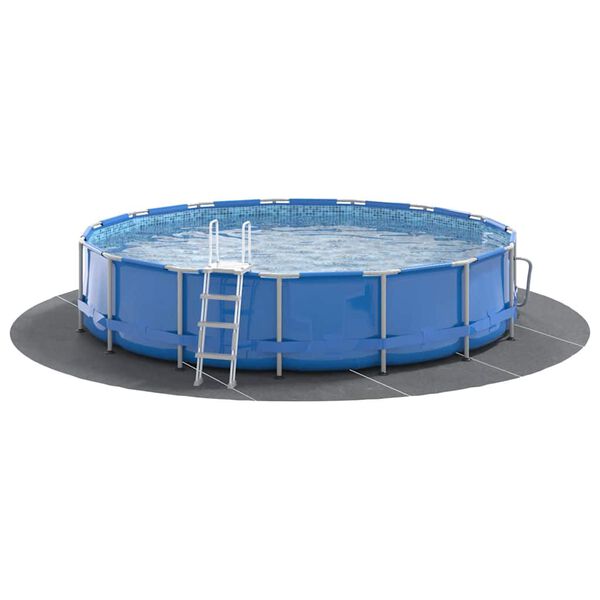 vidaXL Lona para Fundo de Piscina Cinzento-claro Ø 610 cm