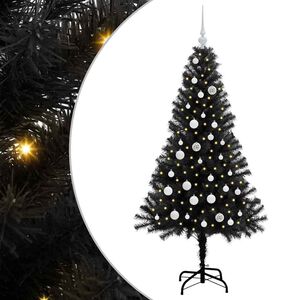 vidaXL &Aacute;rvore de Natal com 150 LEDs com suporte Preto 150 cm PVC
