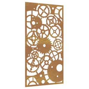 vidaXL Decora&ccedil;&atilde;o p/ muro jardim 105x55cm a&ccedil;o corten design engrenagens