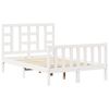 vidaXL Estrutura de cama de casal c/ cabeceira madeira maci&ccedil;a branco