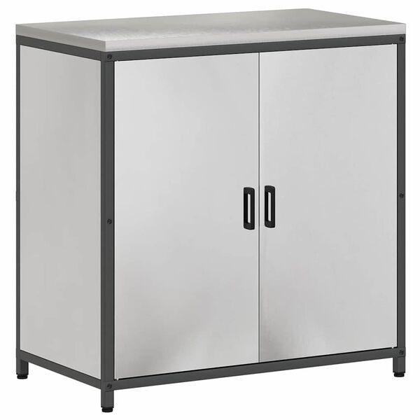 vidaXL Armazenamento de Cozinha com porta Prateado 60 x 50 x 92 cm A&ccedil;o