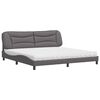 vidaXL Cama com colch&atilde;o Hvar 200x200 cm couro artificial cinzento