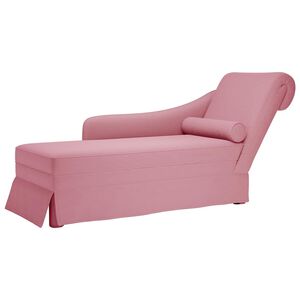vidaXL Chaise lounge c/ refor&ccedil;o/apoio de bra&ccedil;os direito veludo rosa