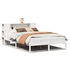 vidaXL Cama com estante sem colch&atilde;o 160x200 cm pinho maci&ccedil;o branco