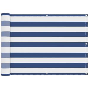 vidaXL Tela de Varanda Azul e Branco 75 x 200 cm