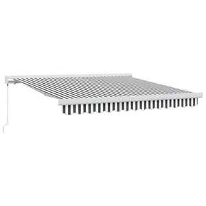 vidaXL Toldo retr&aacute;til 3x2,5 m tecido e alum&iacute;nio antracite e branco