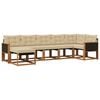 vidaXL Conjunto de Sof&aacute;s para Exterior 7 pcs Natural e Bege