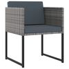vidaXL 13 pcs conjunto jantar exterior com almofad&otilde;es vime PE cinzento