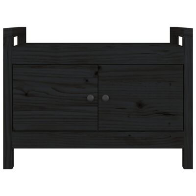 vidaXL Banco de corredor 80x40x60 cm madeira de pinho maciça preto