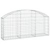 vidaXL Cesto gabião arqueado 150x30x60/80 cm ferro galvanizado