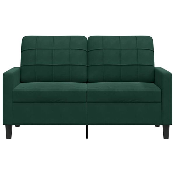 vidaXL Sof&aacute; de 2 lugares 120 cm veludo verde-escuro