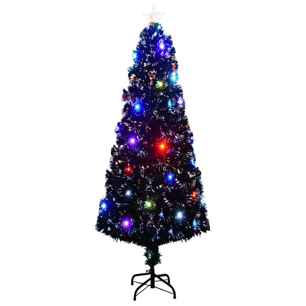 vidaXL &Aacute;rvore de Natal pr&eacute;-iluminada c/ suporte e LED 240 cm fibra &oacute;tica