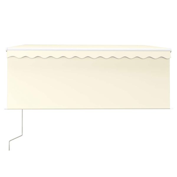 vidaXL Toldo autom&aacute;tico c/ estore/LED/sensor de vento 3x2,5m cor creme