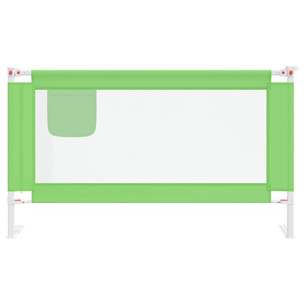 vidaXL Barra de seguran&ccedil;a p/ cama infantil tecido 140x25 cm verde