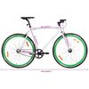 vidaXL Bicicleta de mudan&ccedil;as fixas 700c 59 cm branco e verde