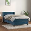 vidaXL Cama com molas/colch&atilde;o 90x190 cm veludo azul-escuro