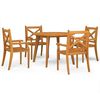 vidaXL 5 pcs conjunto de jantar para jardim madeira de ac&aacute;cia maci&ccedil;a