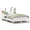 vidaXL Cama com estante sem colch&atilde;o 120x200 cm pinho maci&ccedil;o branco