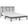 vidaXL Estrutura de cama casal 135x190 cm pinho maci&ccedil;o cinza