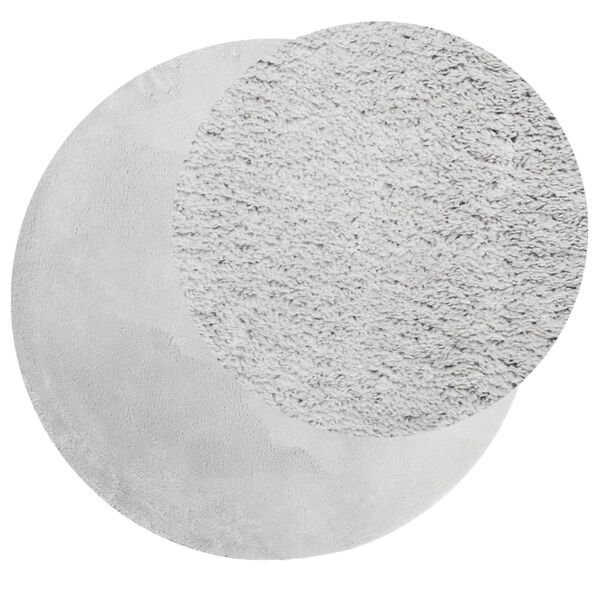 vidaXL Tapete pelo curto macio e lav&aacute;vel HUARTE &Oslash; 200 cm cinzento