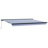Toldo retr&aacute;til Azul e Branco 400 &times; 300 cm Lona e Alum&iacute;nio