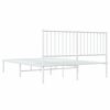 vidaXL Estrutura de cama com cabeceira 140x200 cm metal branco