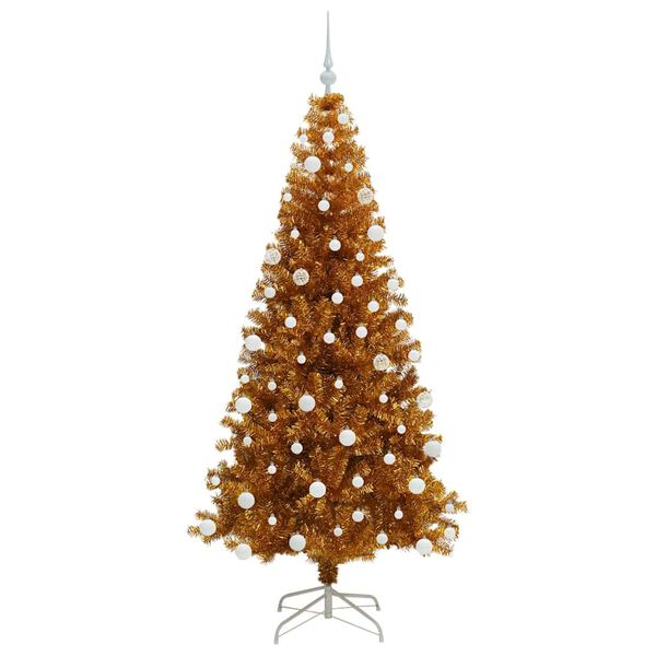 vidaXL &Aacute;rvore de Natal com 300 LEDs com suporte Ouro 180 cm PET