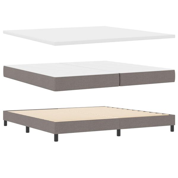 vidaXL Cama Box com colch&atilde;o Cinzento-acastanhado 200 x 200 cm tecido