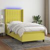 vidaXL Cama box spring c/ colch&atilde;o e LED 80x200 cm tecido verde