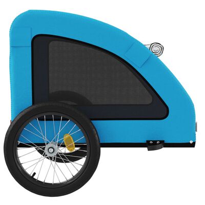 vidaXL Reboque bicicleta p/ animais tecido oxford/ferro azul