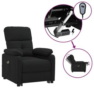 vidaXL Poltrona de massagens el&eacute;trica tecido preto