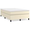 vidaXL Estrutura de cama com molas 120x200 cm couro artificial cor creme
