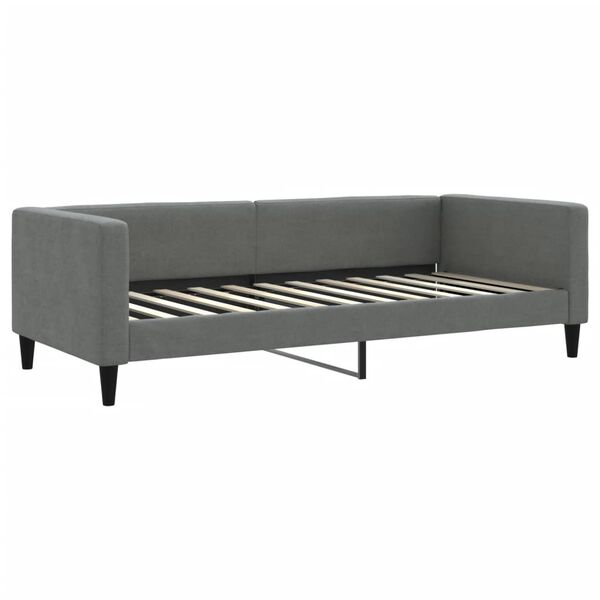 vidaXL Sof&aacute;-cama c/ gavet&atilde;o/gavetas 100x200 cm tecido cinzento-escuro