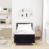 vidaXL Cama Box com colch&atilde;o com cabeceira Preto 80 x 200 cm tecido