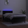 vidaXL Cama box spring c/ colch&atilde;o/LED 80x200 cm veludo preto
