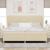 vidaXL Cama Box Springs com Colch&atilde;o Cinza Escuro 90x190 cm Creme