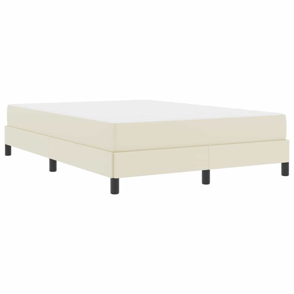 vidaXL Estrutura da Cama com colchão Creme 140 x 190 cm tecido