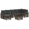 vidaXL Conjunto de Sof&aacute; de Jardim 8 unid. Cinzento vime PE