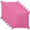 vidaXL Capa almofada 6 unid. HOUTEN Rosa 45 x 45 cm Poli&eacute;ster