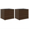 vidaXL Vaso/floreira de jardim 2 pcs 36x30x32 cm vime PE castanho