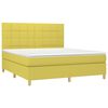 vidaXL Cama box spring c/ colch&atilde;o e LED 180x200 cm tecido verde