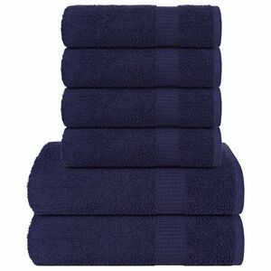 vidaXL 6pcs Conjunto toalha FROGN 360 g/m&sup2; azul-marinho