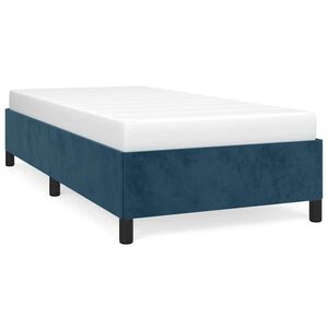 vidaXL Estrutura de cama sem colch&atilde;o 90x200 cm veludo azul-escuro