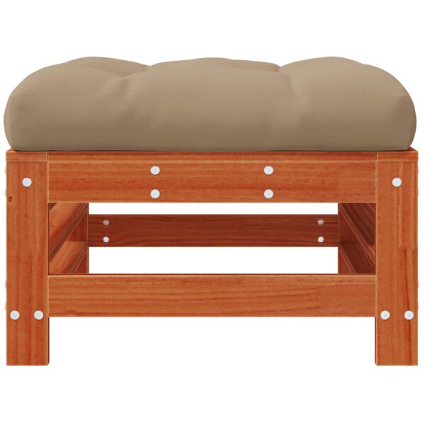 vidaXL Apoio para os p&eacute;s de jardim Madeira de pinho maci&ccedil;o